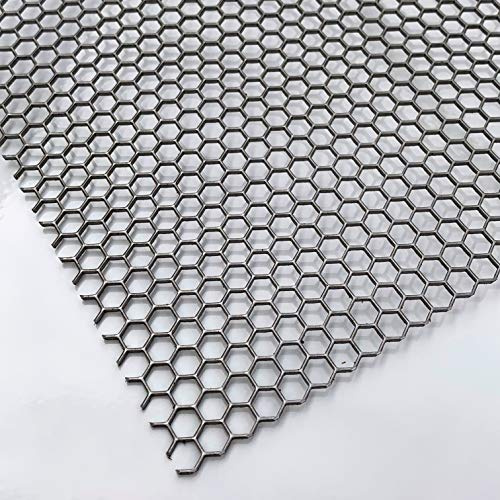 Design Lochblech Hexagonal STAHL (HV6-6,7) 1,5mm dick Zuschnitt individuell auf Maß, Basteln, Design, Architektur, Schnelle Liefereung NEU günstig (500 mm x 350 mm)