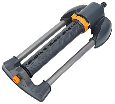 Garden Sprinkler, Hole Garden Sprinkler Metal Base Lawn Rotating Oscillating Sprinkler Adjustable Spray Angle