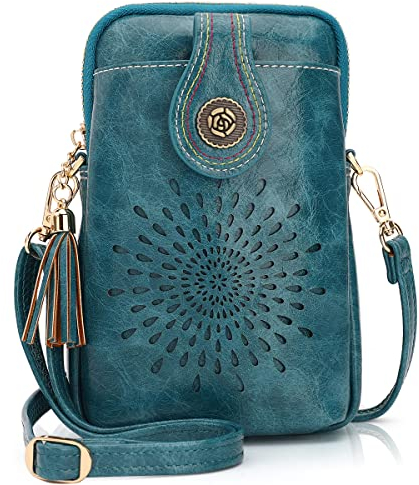 APHISON Handytasche Damen Crossbody bag zum Umhängen Umhängetasche Modern Handy Umhängetasche Klein veganem Leder Geldbörse Damen für Handy Verstellbar Schultergurt