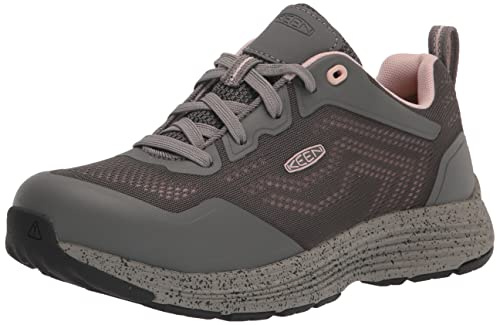 KEEN Utility Women’s Sparta 2 Low Height Alloy Toe Industrial Work Sneakers, Steel Grey/Peach Whip, 9 Medium US