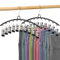 HONZUEN Trouser Hangers with Clips, 2 Pack Clothes Hangers for Wardrobe Storage, Pants & Skirt Storage, Space Saving Design, Leggings, Underwear & Closet Organiser, Black