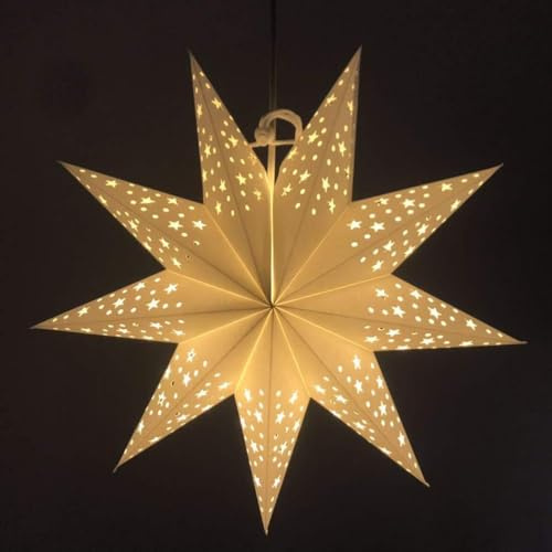 BESPORTBLE 2 lanterne di carta a forma di stella, paralumi a forma di stella, decorazioni natalizie da appendere per Capodanno, feste di nozze, non include luci