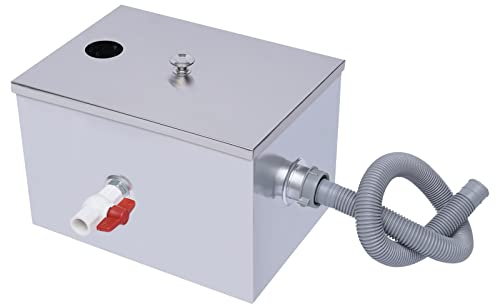 Interceptor Séparateur de graisse en acier inoxydable 35 x 25 x 23 cm Séparateur de graisse pour restaurant cuisine eaux usées