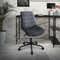 ML-Design Bürostuhl, Grau, Sitzfläche aus Samt, Metallgestell, Polsterstuhl mit Rückenlehne, höhenverstellbar, 360° Drehstuhl mit 5 Rollen, Ergonomischer Schreibtischstuhl für Home Office & Büro