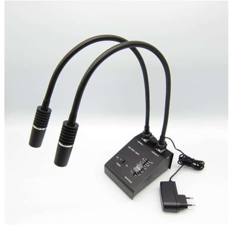 Accesorios para microscopio Digital de Mano - Luz LED Doble con Cuello de Cisne de 6 vatios para microscopio Estereo, iluminador de microscopio, luz puntual, Accesorios para microscopio