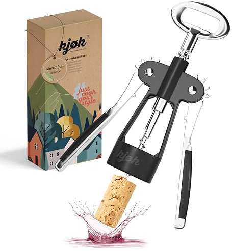 kjøk Premium Cavatappi ad ala - apribottiglie per vino multifunzionale, apribottiglie-vini in Lega di zinco per tappi di sughero e bottiglie con chiusura in metallo