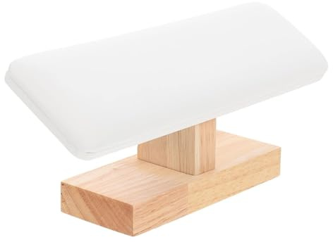 Expositor de Joyas de Madera con Barra en T – Soporte para Relojes y Pulseras de Cuero Blanco – Organizador para Collares, Tobilleras y Accesorios