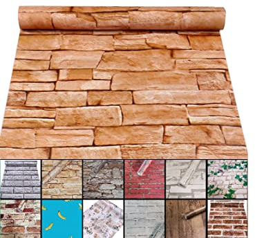 Visario Tapeten Folie 3000-S selbstklebend 10m x 45cm Farbe Steinoptik Steine Dekorfolie Möbelfolie Tapete (3007)