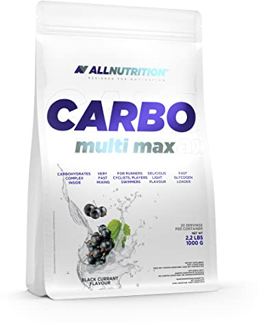 ALLNUTRITION Le complément alimentaire Carbo Multi Max Carbohydrate augmente l'endurance du corps pendant les longues séances d'entraînement augmente le niveau de glycogène 20 portions de cassis