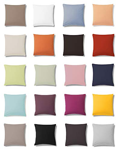 ESTELLA Jersey Kissenbezug Einzelpack 40x40 cm | Kissenbezüge aus 100% Baumwolle | Deutsche Markenqualität | Kissenhüllen in 800 - Kiesel