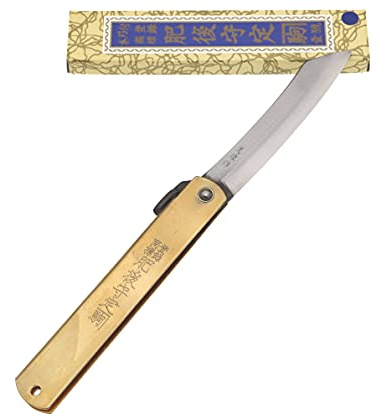 HIGO NO KAMI Coltello Tascabile Pieghevole Giapponese Aogami Warikomi Lama 8.5 cm Fatto a Mano in Giappone da Nagao Kanekoma