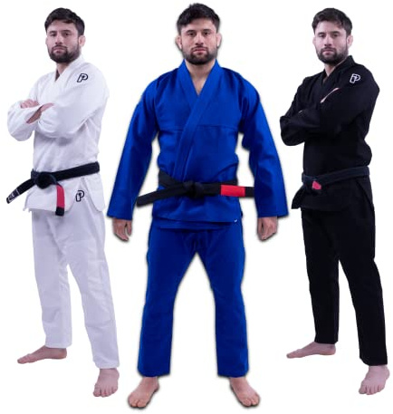 Progress Jiu Jitsu Academy Gi | Lätt BJJ Gi med gratis vitt bälte | BJJ Kimono för män och kvinnor | Hållbar Jiu Jitsu Gi