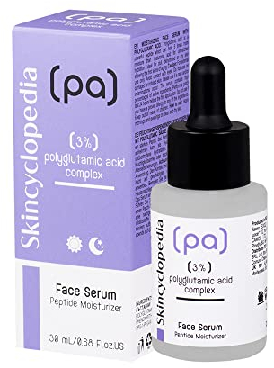 Skincyclopedia Polyglutamic Acid Peptide Serum, Anti Aging Gesichtsserum gegen Falten mit 3% Polyglutaminsäure, Skincare with Peptides, Hochwirksame Gesichtspflege, 30ml