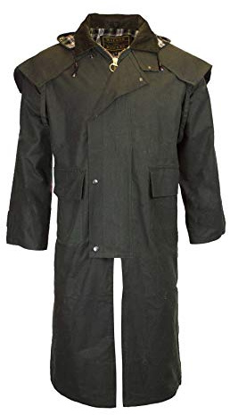 Walker and Hawkes - Unisexo Capa de Cera Stockman - Verde Oliva - L