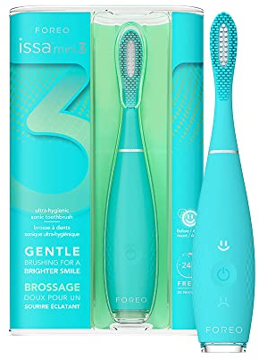 FOREO ISSA mini 3 Summer Sky, Elektrische 4-in-1-Schallzahnbürste, medizinisches Silikon und PBT-Polymerborsten, austauschbarer Bürstenkopf, 265 Anwendungen/USB-Ladung, 2 Jahre Garantie