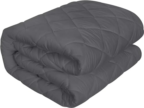 Utopia Bedding Gesteppter Matratzenschoner 140 x 200 cm, Spannmatratzenauflage, Tiefe Tasche Matratzenbezug dehnt Sich bis zu 30 cm (Grau)