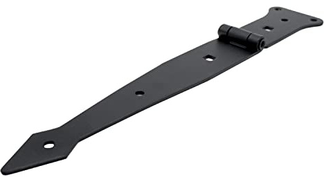 DOJA Barcelona | Holztüren Scharniere Klappbar | 280x50 mm | Paket 2 | Gartentor Scharnier Schwarz Metall | Kreuzgehaenge Türscharniere | Ladenband Schaniere für Türen | Scharniere Schranktür