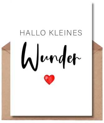 The Life Barn Postkarte mit Umschlag Hallo kleines Wunder Karte zur Geburt