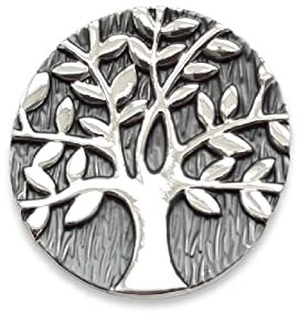 Broche magnético bufanda clip ropa poncho bolsillos botas árbol de la vida gris, Metal
