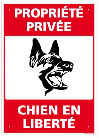 Panneau Propriété Privée, Chien En Liberté Alu 2 Mm - 300 X 420 Mm Signalisation Rectangulaire Prépercée Avec Kit De Fixation Fabrication Française