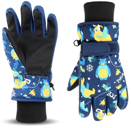 VMUTGA Handschuhe Kinder, Kinder Winterhandschuhe, Schnee Cartoon kinderhandschuhe Outdoor Snowboarding Radfahren Handschuhe, Skihandschuhe für 5-12 Jahre Mädchen Jungen