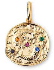 SINGULARU - Sternzeichen Charm. Messing mit 18 Kt Vergoldeter Beschichtung und Zirkonia. Schmuck für Damen. Fische.