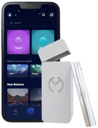 Moksha O₁ Gamified Stress & Anxiety Relief | Smart Meditation Device for Relaxation and Sleep | Interactive Breathwork & Biofeedback Tool | iOS Only (Moon)