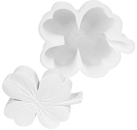 Siuwddee Glückskleeblatt-Silikonform, Vierblättriges Kleeblatt Silikonformen, Gießformen Silikon Gipsformen Zum Gießen, Silikonform Vierblättriges Für Sojawachs Kerzen, Seife, Gips