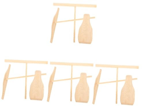 Cabilock 4 Set rastrello per frittelle Strumenti per crepes Spatola per crepes padella per frittelle antiaderente Flip spatola per crêpe con spatola kit per crespelle per crepes di legno