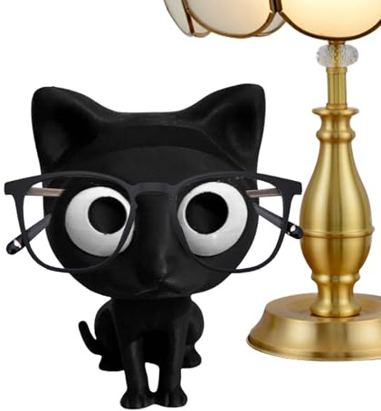 Supporto per occhiali, simpatico supporto a forma di gatto, porta occhiali decorativo, ornamento per esporre oggetti, organizer divertente per scrivania, casa, cucina, feste e regalo