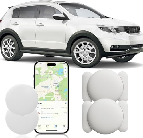 Smart Airtag, GPS Tracker per Auto, Magnetico Nascosto Localizzatore Gps Senza SIM, GPS Auto Localizzatore Compatibile con Apple Find My App per Bambini, Auto, Animali Domestici (2 bianco)