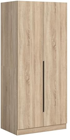 Homes & Jones Kleiderschrank Alvas 80x180x52 cm – 2-türiger Schrank mit Kleiderstange & Einlegeböden – Moderner Schlafzimmerschrank für Kleidung