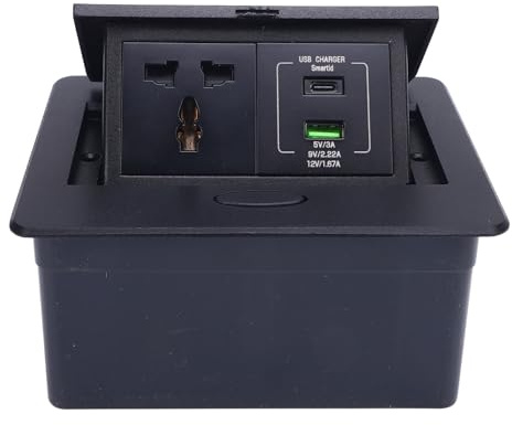 Marhynchus Presa Pop-up Tavolo, Presa Incorporata in Lega di Alluminio con 1 CA, Porte USB A e USB C per Uffici e Scuole