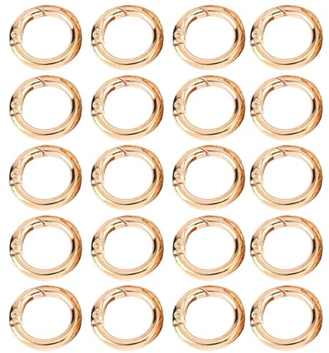 Llaveros de 20 piezas de 23mm/1 pulgada, llaveros con resorte de Metal, mosquetón redondo para bolso, manualidades DIY, de Metal, cadena, a granel, O