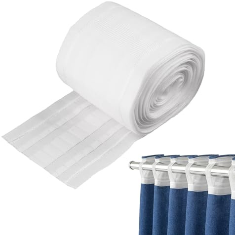 wlsvega Cinta de volantes - Cortinas con cinta de volantes - Cinta de cortina para coser - 10mx8,5cm, blanca, Accesorios paracortinas DIY, para cosercortinas, cortinasde puertas, cortinasde ducha