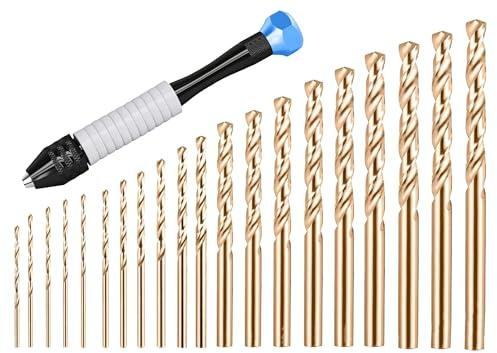 Taladro de Mano 20 piezas Brocas Helicoidales,M35 Micro Brocas HSS Taladro 0,6mm a 1,5mm e 1,6mm a 2,5mm Micro Brocas para Plástico de madera y aluminio