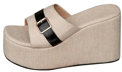 Eleganta sandaler damer kilklack, kilsandaletter damer platå, fiskmun sommarskor enremmor-sandaler stora storlekar kilsandaler mjuka sulor strandskor halkfria fritidsskor