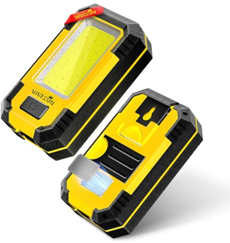 WARSUN LED Arbeitsleuchte Wiederaufladbare Werkstattlampe COB Inspektionsleuchten Tragbare Arbeitslampe mit Magnet für Camping Auto Reparaturen 30w 1200 High Lumens Bright Yellow