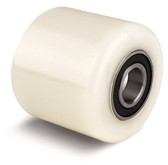 Rolle für Hubwagen (Durchmesser 82mm Breite 70mm) Nylon mit Kugellager Bohrung 20mm Größe 82x70x20mm 700kg