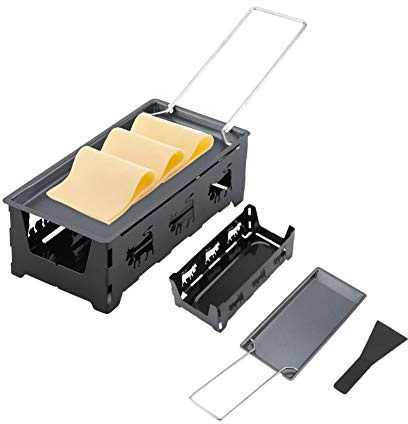 Mini Cheese Raclette, Portable Foldable Non-Stick Raclette Grill, Candlelight Cheese Melter Pan, with Spatula