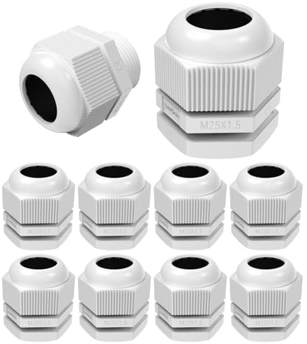 Lumonic 10x prensaestopas M25 PG16 IP67 métrico d13-19mm I entrada de cable estanco en gris I prensaestopas, entrada de conducto M25 PG16