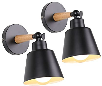 TOKIUS 2 pezzi Applique da parete Interno Vintage Lampada da parete Moderno Applique Industrial E27 Lampadari e Plafoniere Cucina regolabile 180 gradi 60W