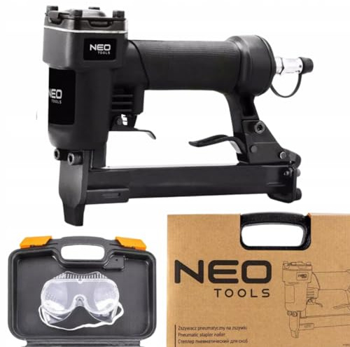 NEO TOOLS Agrafeuse à air comprimé 6-16 mm/10-40 mm/15-50 mm, agrafes de type 80/90/300 (6-16 mm type 80)