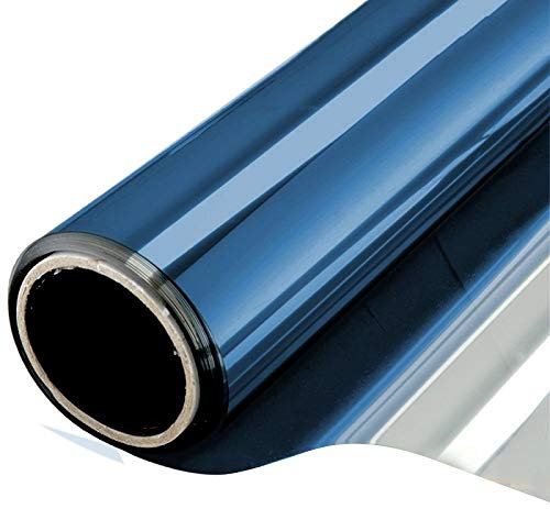 Spiegelfolie,Reflektierende Fensterfolie 3m Länge Wärmedämmung Glasfilm Dunkelblau Silber Blendverringerung Energiesparende Einwegspiegel Abnehmbare Tönungsfilm (Color : 35cmx3m)
