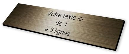 Placa grabada buzón autoadhesivo, 10 x 2,5 cm, estándar personalizable – 1 a 3 líneas sin coste adicional bronce cepillado