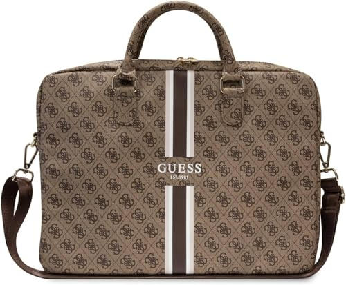 GUESS Mixte 4 g de Bandes imprimées Sac, Marron, Check Description