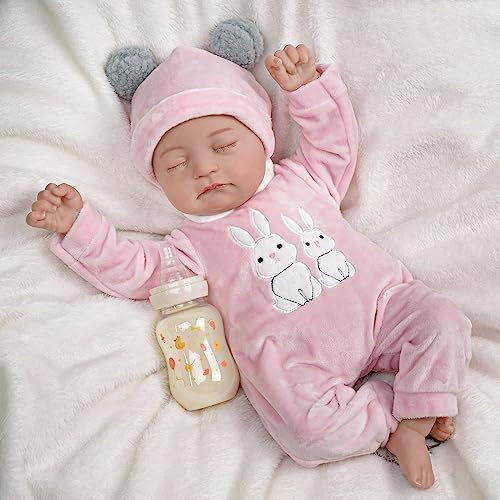 BABESIDE Reborn Baby Dolls - Connie 20-inches reborn baby Girl She has Fine Vinyl, Painted Hair, and Delicate Facial Painting, She’s Hand-made and Has a Soft Body for Girls's Gift