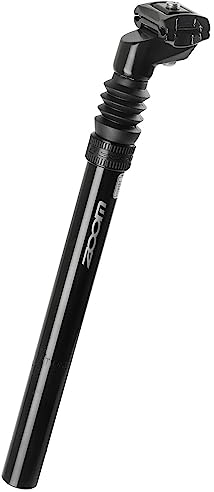 P4B | Gefederte Patent Fahrrad Sattelstütze in Schwarz | 350 mm Lange Stange mit 27,2 mm Durchmesser | Federweg 35mm | bis 100kg zulässiges Gewicht | aus Aluminium | 1-Schrauben-Befestigung