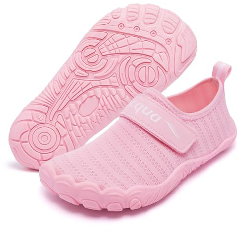 Racqua Kids Girls Water Shoes Breathable Swim Shoes Quick Dry Aqua Shoes Lightweight Non-Slip Outdoor Pool Beach Shoes Pink 11