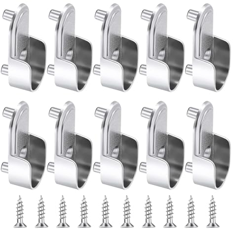 Kleiderstangenhalter, 10 Stück Kleiderschrank Stangenhalter 4.3×1.8cm, Garderobe Stangen Halterung Kleiderstange Halterung Schrankrohrlager für Schrankrohr Stange Rundrohr